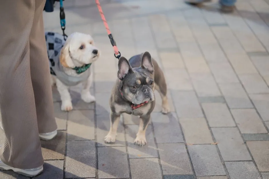 Couple with dog evaluating apartment unit during a showing