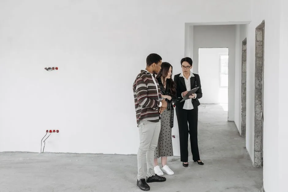 Landlord and tenant doing a move-out walkthrough inspection